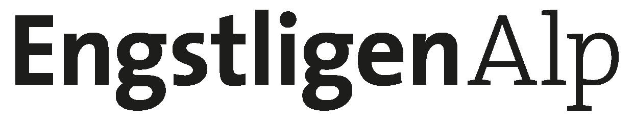 Logo mit der Aufschrift Engstligen Alp in schwarzer Schrift auf weißem Hintergrund.