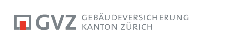 Logo der Gebäudeversicherung Kanton Zürich (GVZ) mit stilisiertem Quadrat und Schriftzug in Grau.