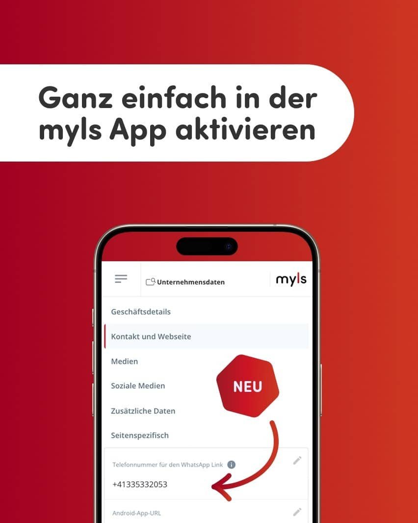 Neu in der myls App: WhatsApp-Button über Google 📱💬