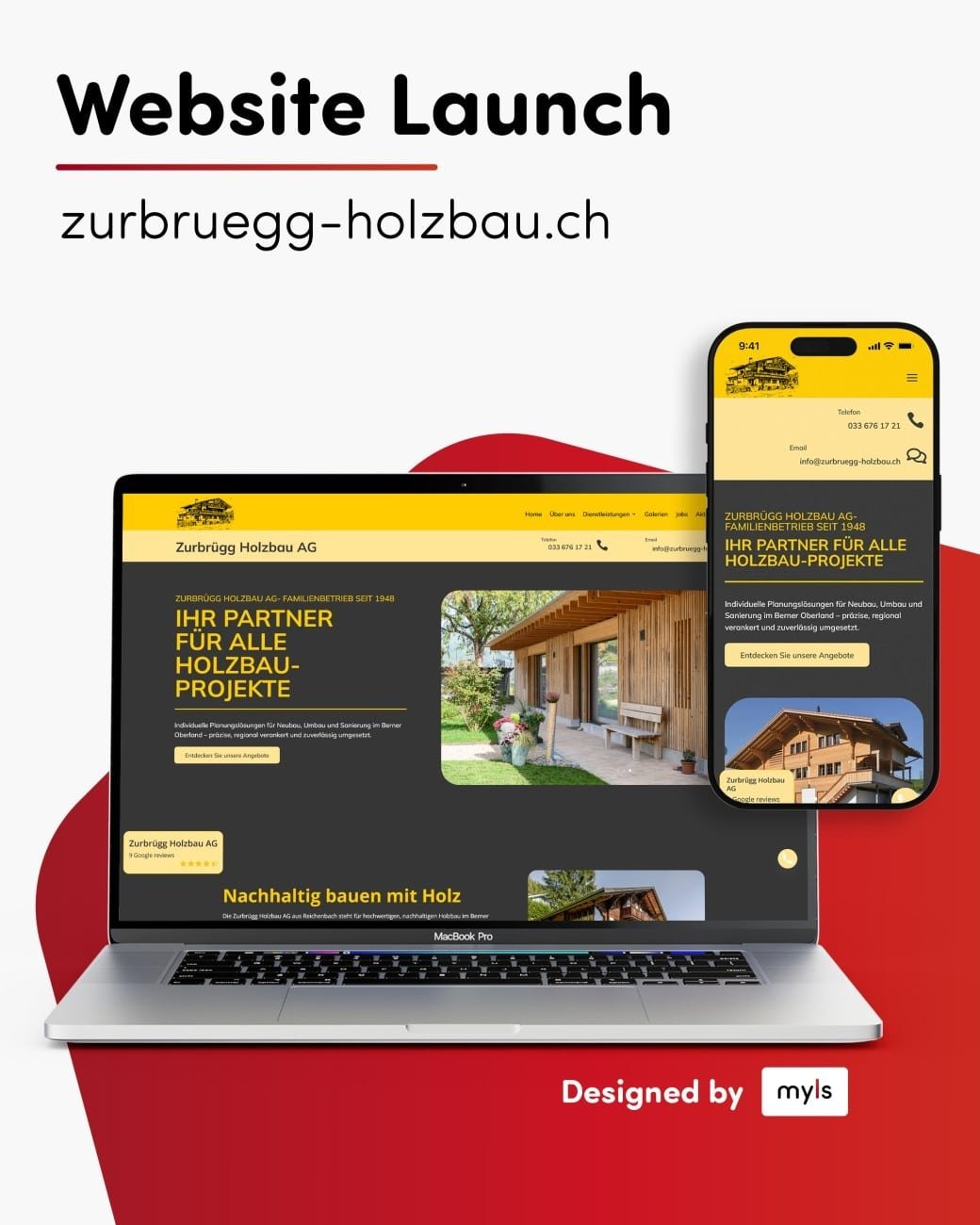 🍃 Neues Projekt online – www.zurbruegg-holzbau.ch  🌟
